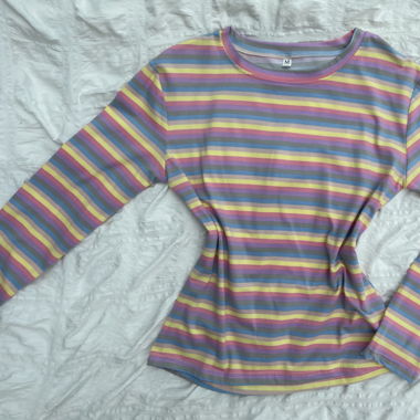 colourful striped sweater