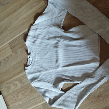 Basic, cropped, White Long sleeve