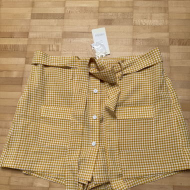 Gingham Mini yellow  Skort