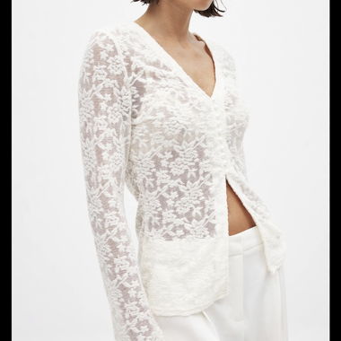 Blusa in pizzo color crema