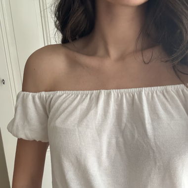 Top bardot blanc