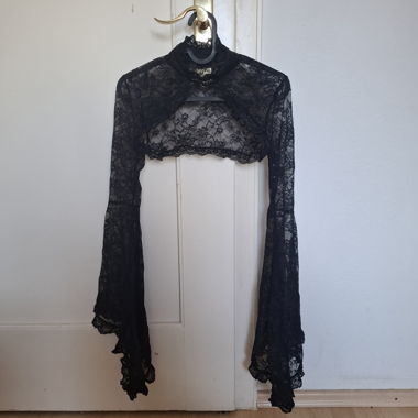 SHEIN Black lace bolero shrug with bell sleeves