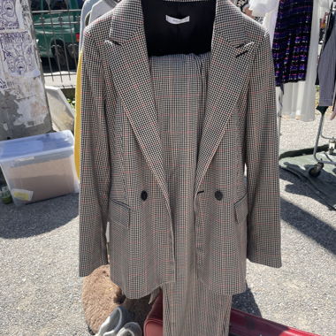 Blazer a quadri con pantaloni