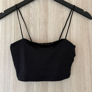 Black spaghetti-strap top