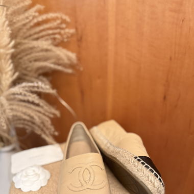 Authentic Chanel Espadrilles Beige 37 size
