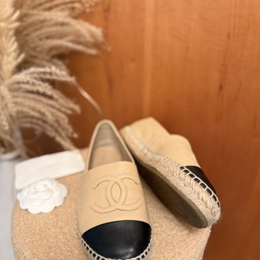 Authentische Chanel-Espadrilles Beige Grösse 37