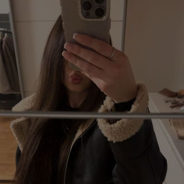 Leather bomber jacket