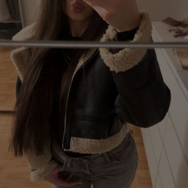 Leather bomber jacket