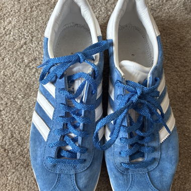 Adidas blue gazelle trainers 