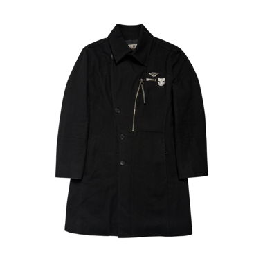 Cappotto in lana con zip e pin Dirk Bikkembergs