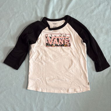 T-shirt raglan Vans 3/4 bianco/nero