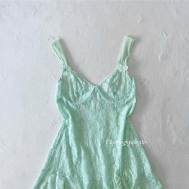 Inner Secret Green Lace Slip Dress (M)