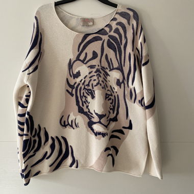 Maglione con motivo tigre 100% cotone