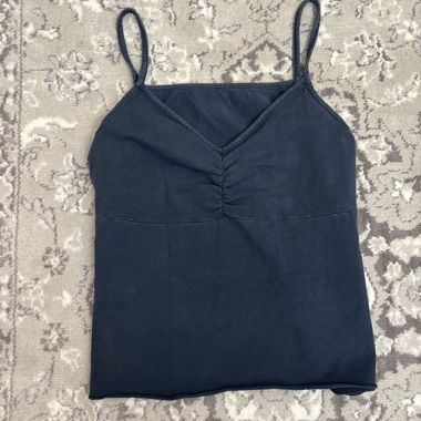 Brandy Melville dark blue ruched camisole top