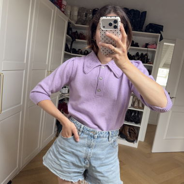 Lavender Top with Bubi Collar