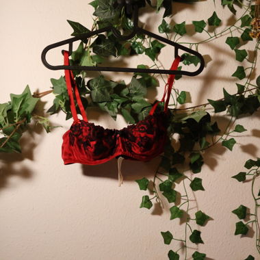 Reggiseno con ferretto in pizzo rosso di alta qualità