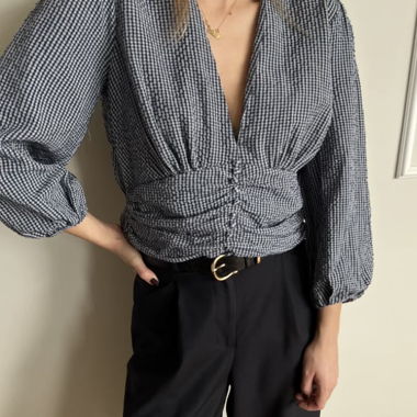 plaid blouse from zara
