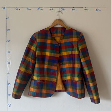 Veste à carreaux multicolores