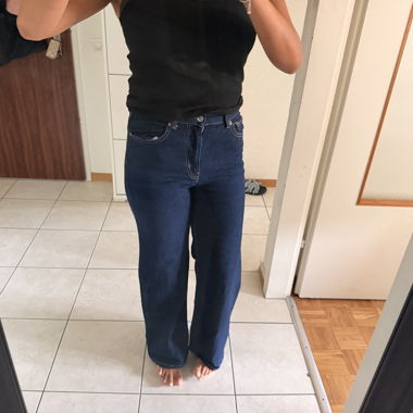 Jeans Blu a gamba larga