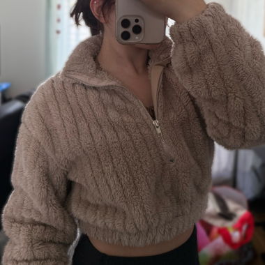 Kurzer Fleece-Pullover