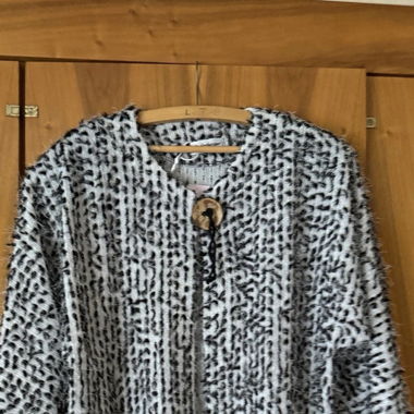 Niederberger White Black Polka Dot Knit Jacket