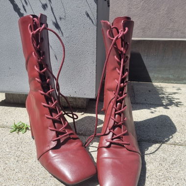 Witchy Victorian Style Burgundy Boots 