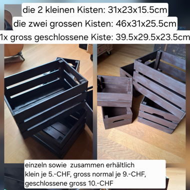 Set di Cassette in Legno Marroni
