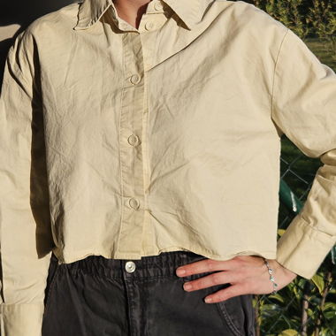 Short beige MNG shirt, size M