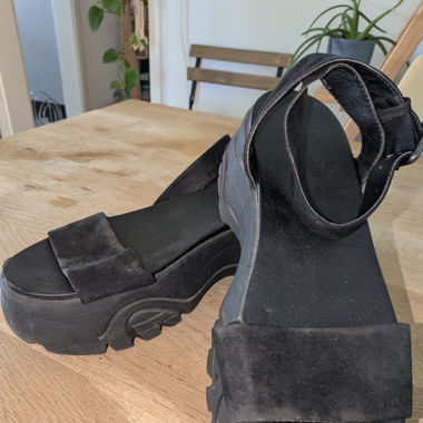 Black platform sandals