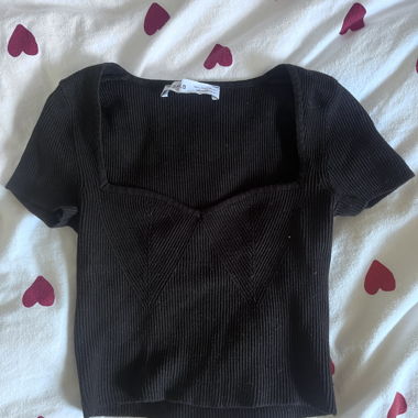Haut côtelé Bershka noir