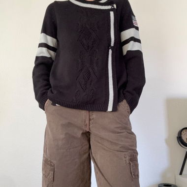 Pull en tricot noir Bondelid