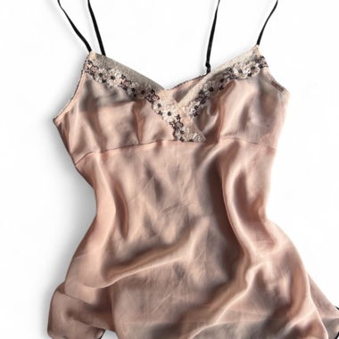 Seidiges Spitzentop rosa