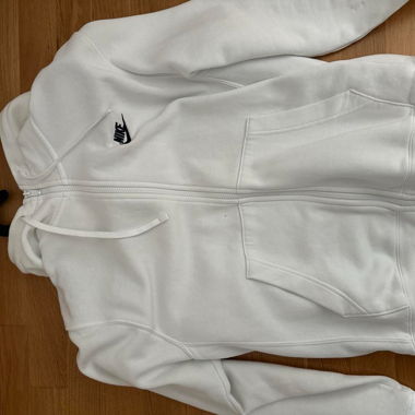 Nike white zip up hoodie