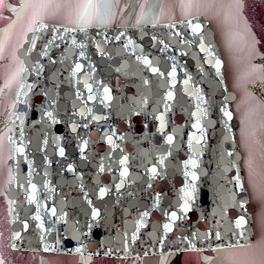 Silver Sequin Skirt