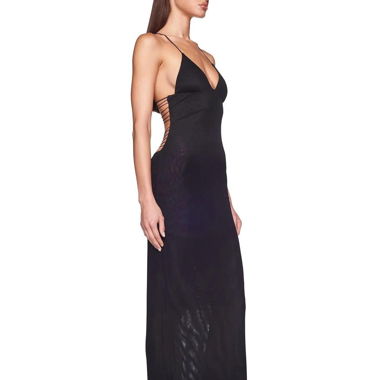 I am Gia Black butterfly maxi dress