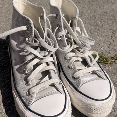 Silver Converse All Star High-Top Sneakers