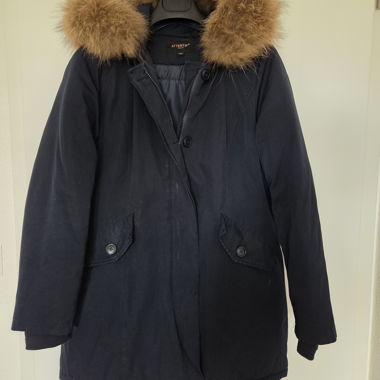 Down coat with fur