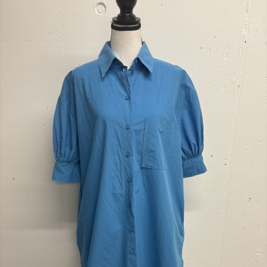 COS Blusenkleid Gr. 38 blau Baumwolle