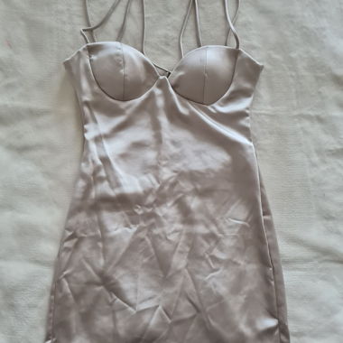Abito in raso ZARA beige/rosa S