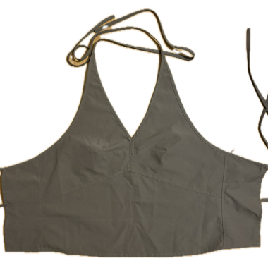 Adjustable tie-up halter top, backless
