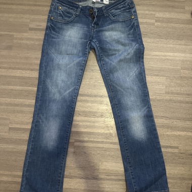 Jeans bleu taille basse