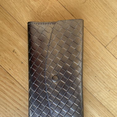 Leder Portmonee metallic