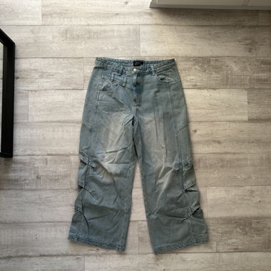OLAKALA Gills Washed Denim Pants Blue