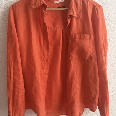 Chemise orange en lin
