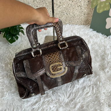Snake-pattern handbag, medium M