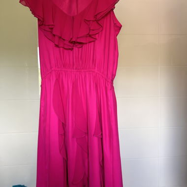 Fuchsia Silk Dress Queenie