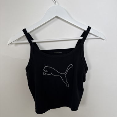 Top crop senza maniche Puma nero