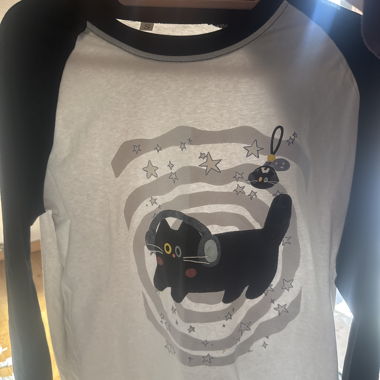 Maglia oversize a maniche lunghe con gatti