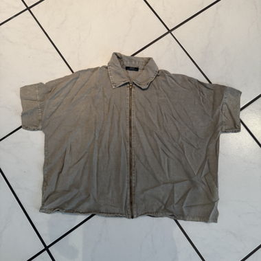Camicia con zip beige da donna