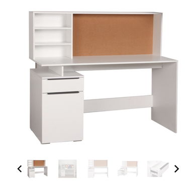 White desk with storage